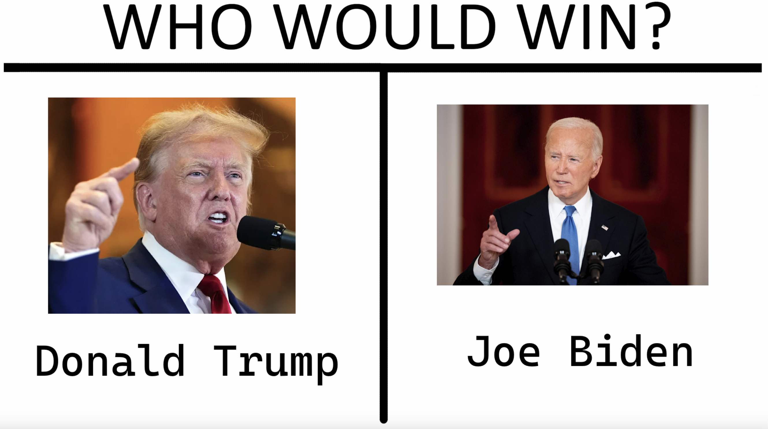 photo caption - Who Would Win? Donald Trump Joe Biden